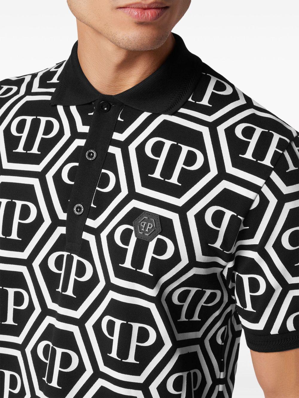 monogram-print cotton polo shirt Product Image