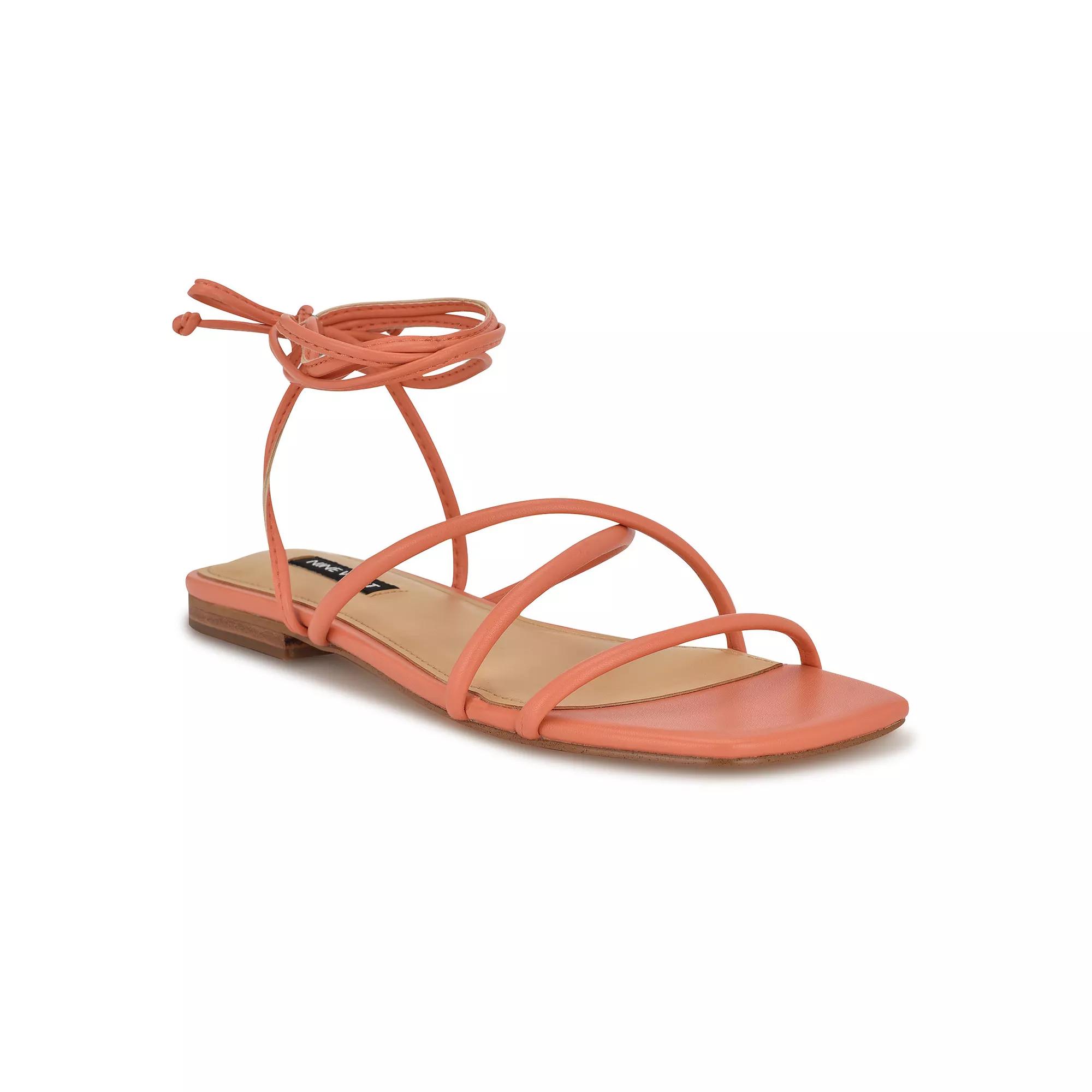 Nine West Mikila Women's Square Toe Slip-On Flat Sandals, Size: 6.5, Orange Product Image