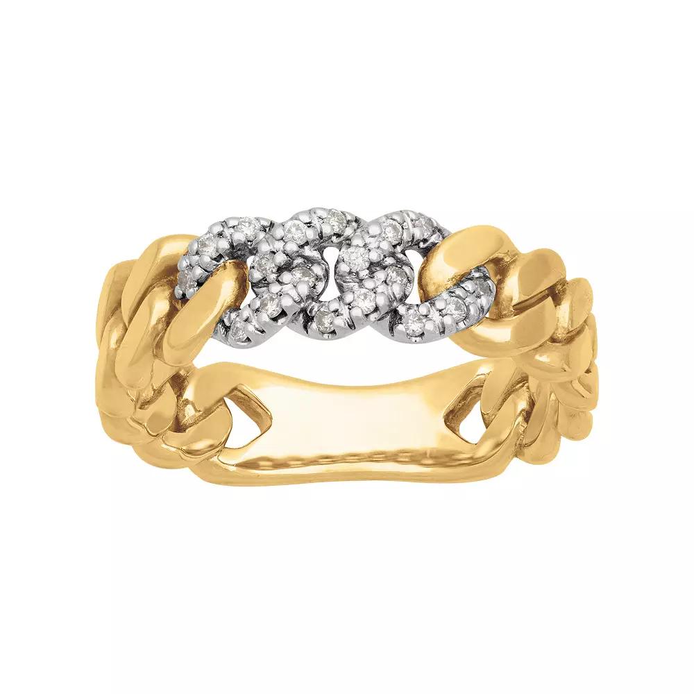 AXL 10k Gold 1/10 Carat T.W. Diamond Men's Link Band, Size: 10.50 Product Image