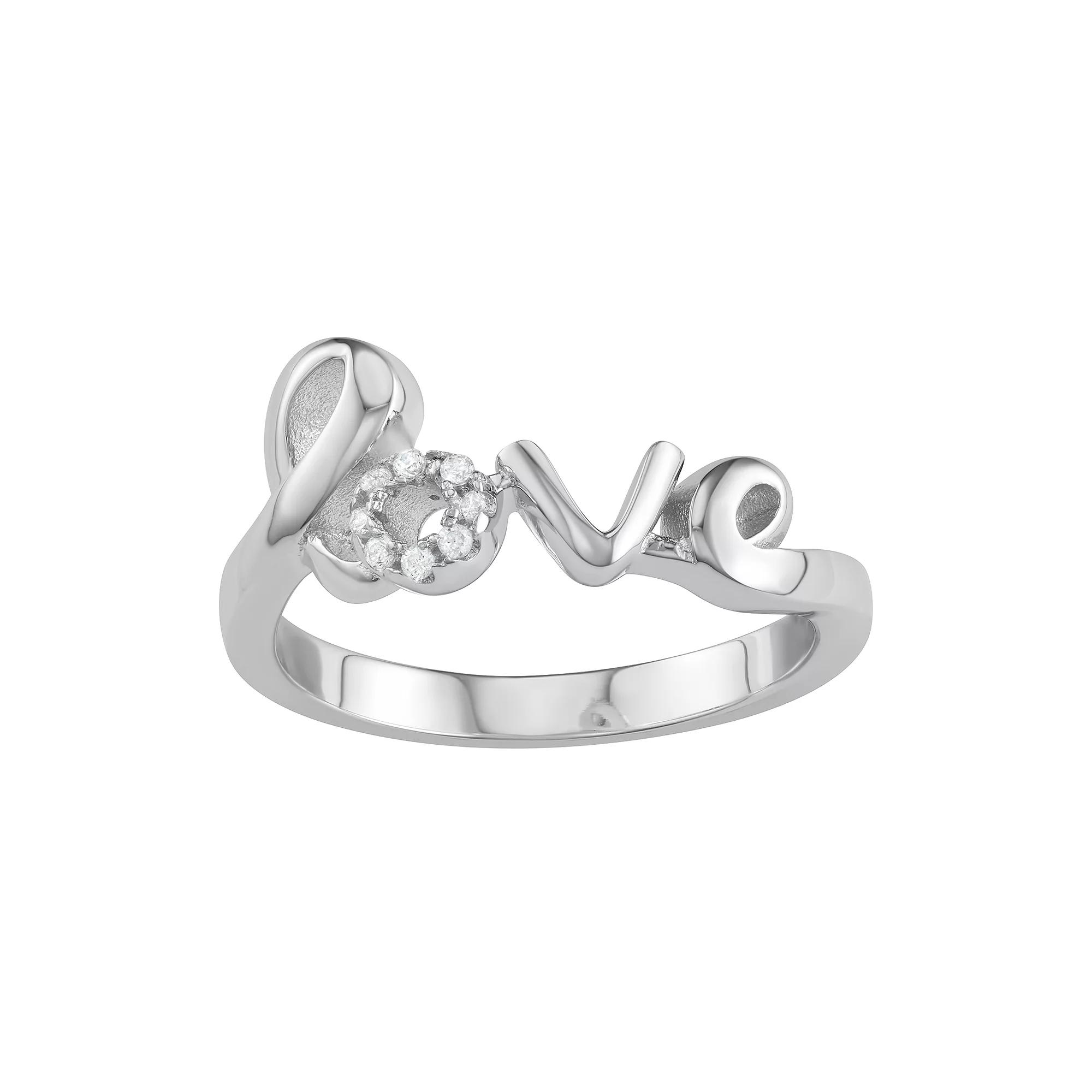 Sterling Silver "Love" Ring, Women's, Size: 7 Product Image