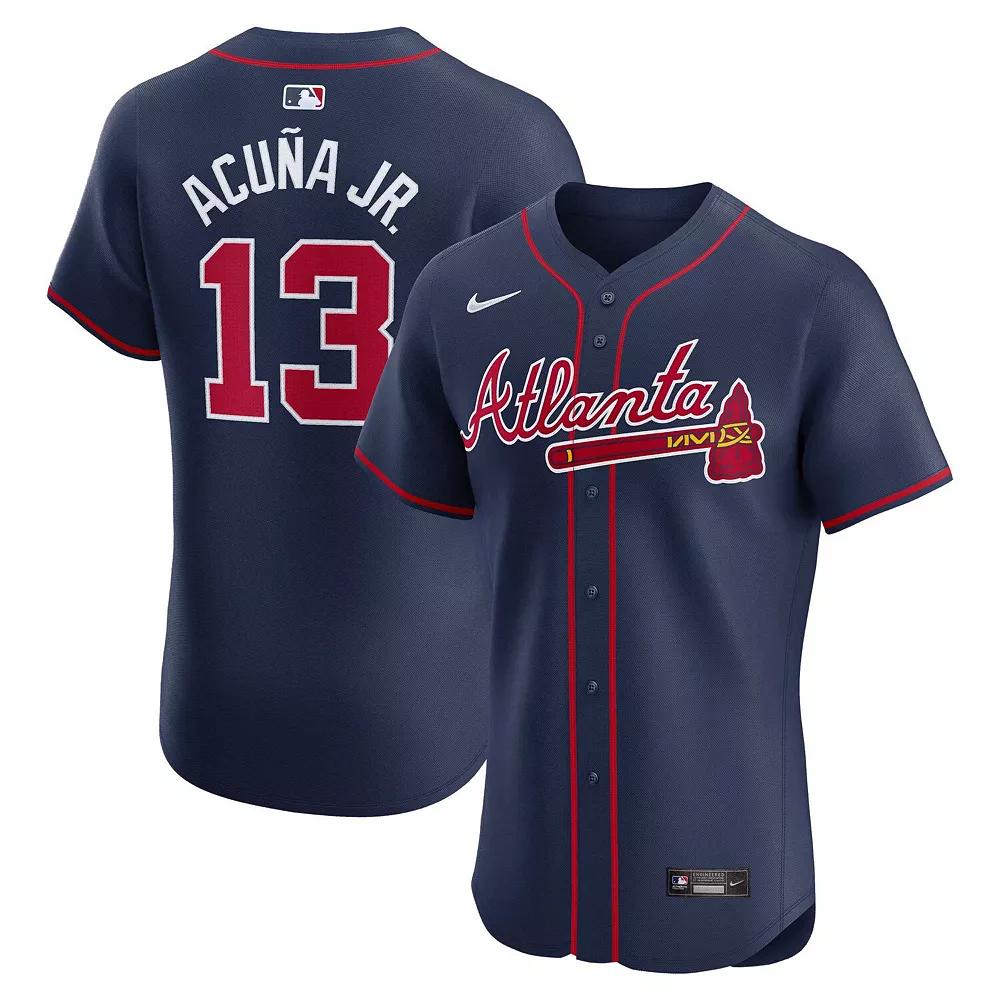 Men's Nike Ronald Acuña Jr. Navy Atlanta Braves Alternate Elite Player Jersey,  Product Image