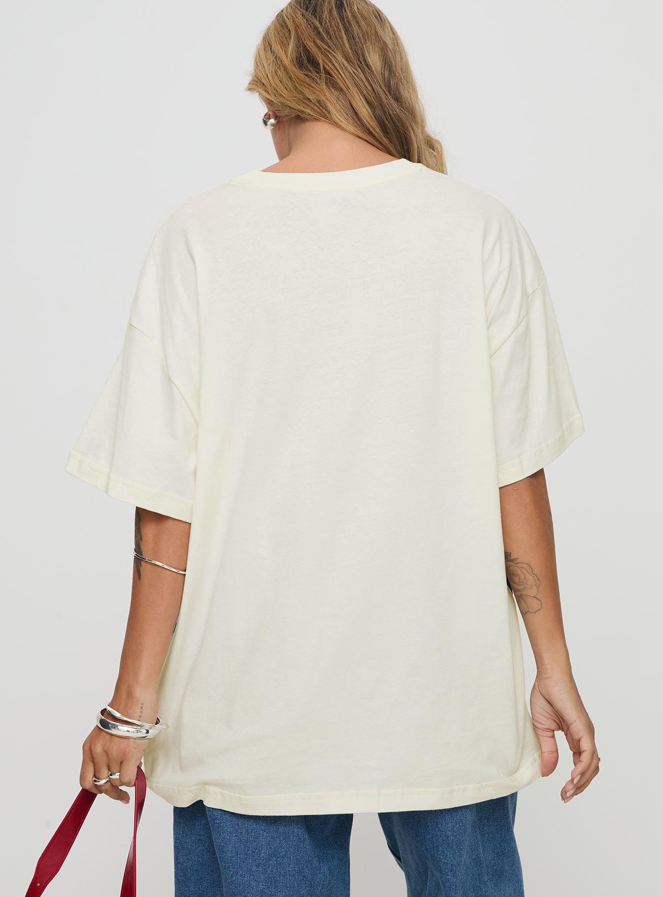 Brklyn Running Oversized Tee White Product Image