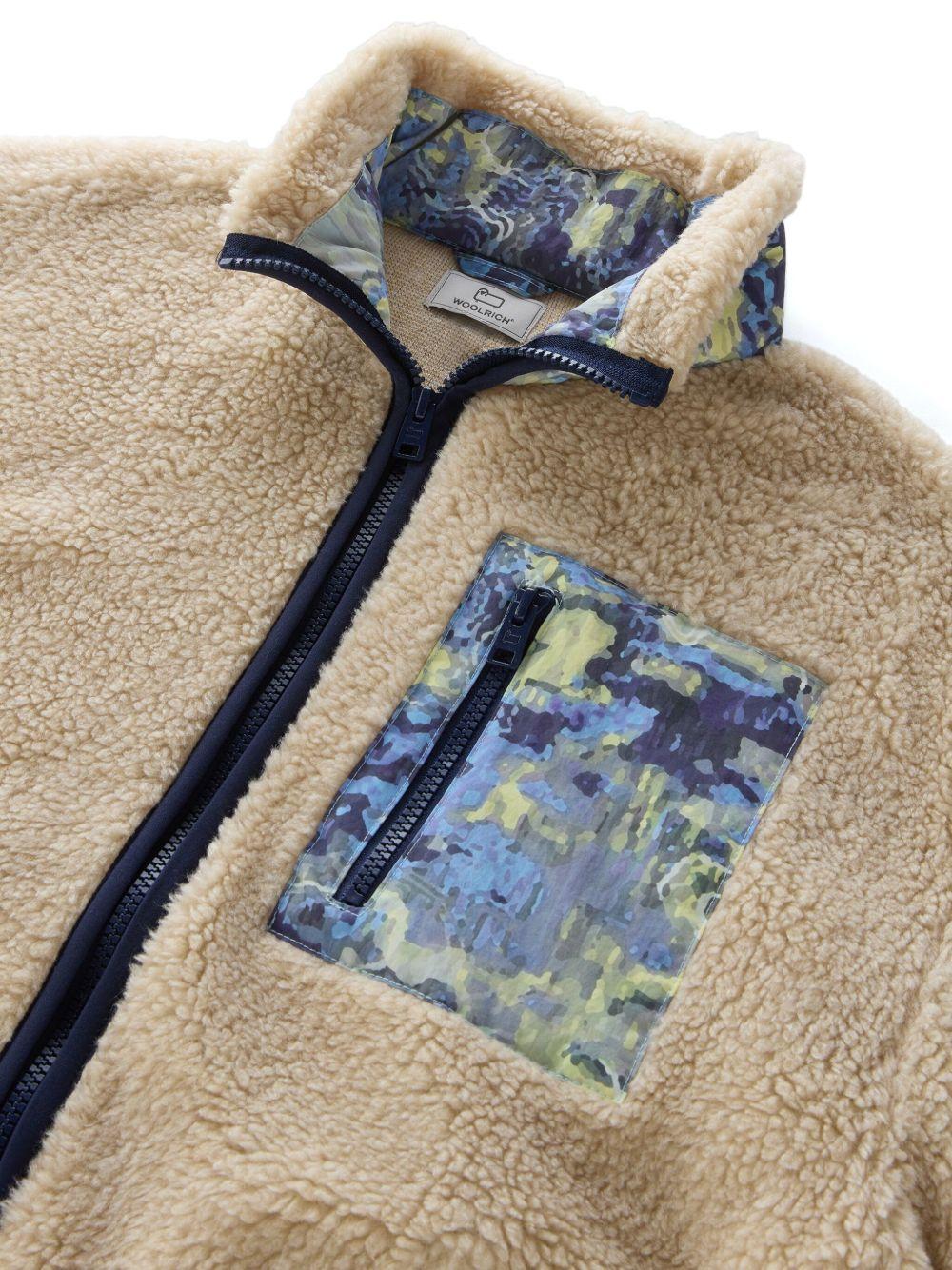 high-neck faux-shearling jacket Product Image