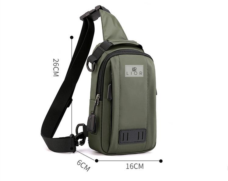 Lior Sling Backpack Chest Bag with USB Socket Small Travel Hiking Daypack Product Image