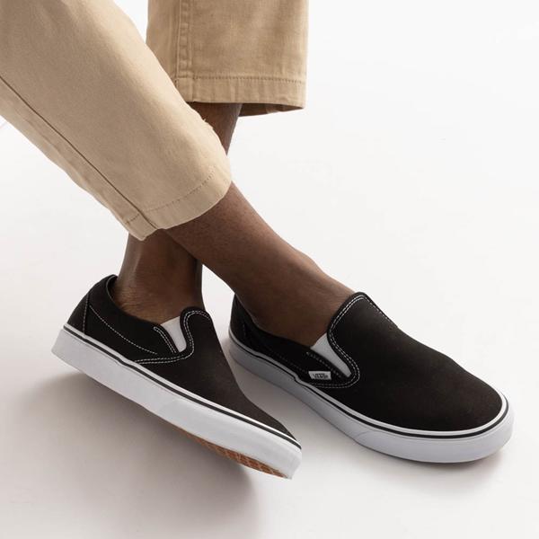 Vans Mens Vans Classic Slip On - Mens Shoes Black/White Product Image