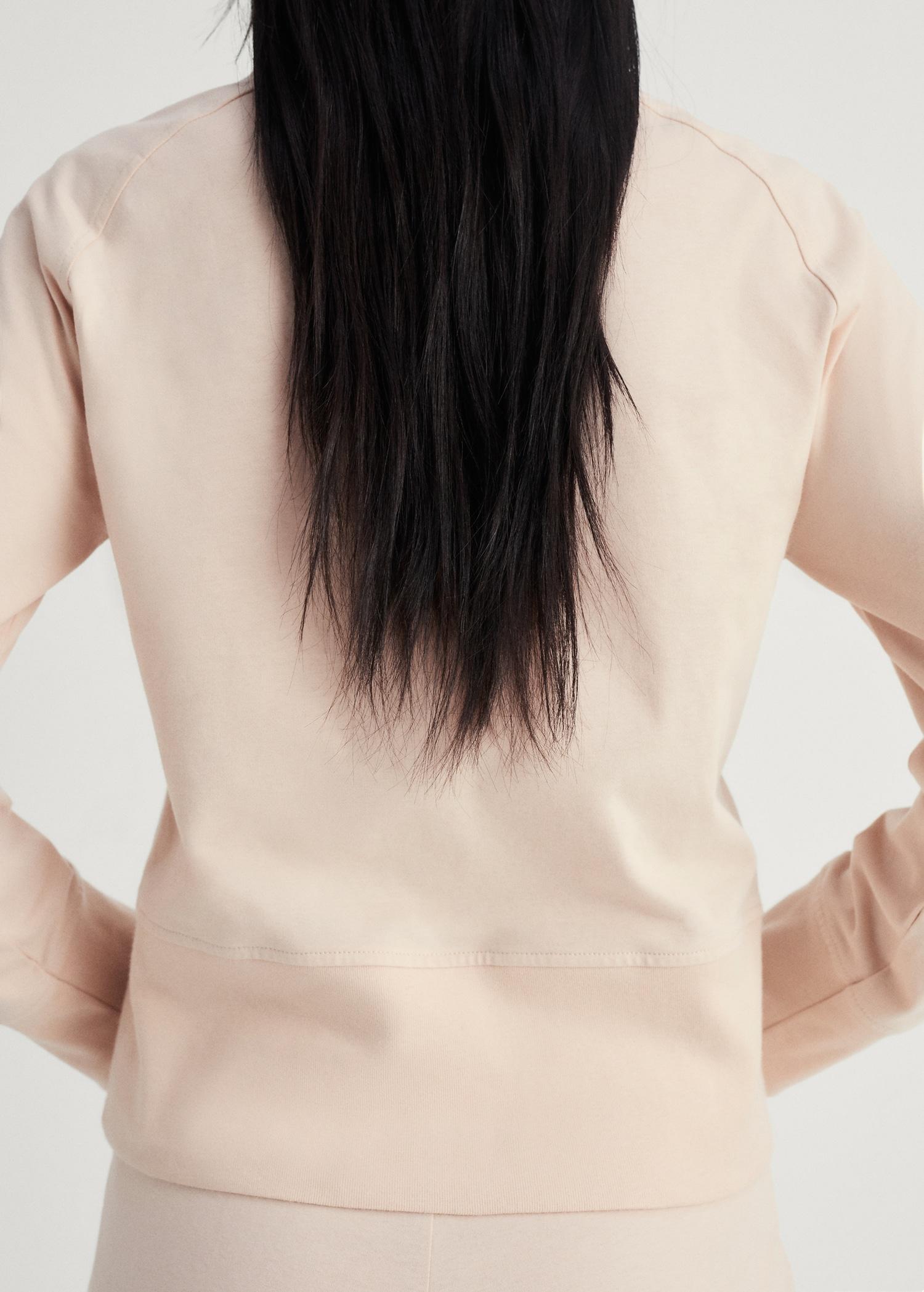 Cotton sweatshirt with soft finish - Women | MANGO USA Product Image