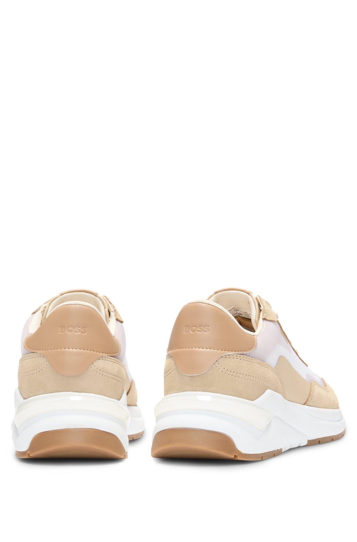 Running-inspired trainers with suede and mesh Product Image