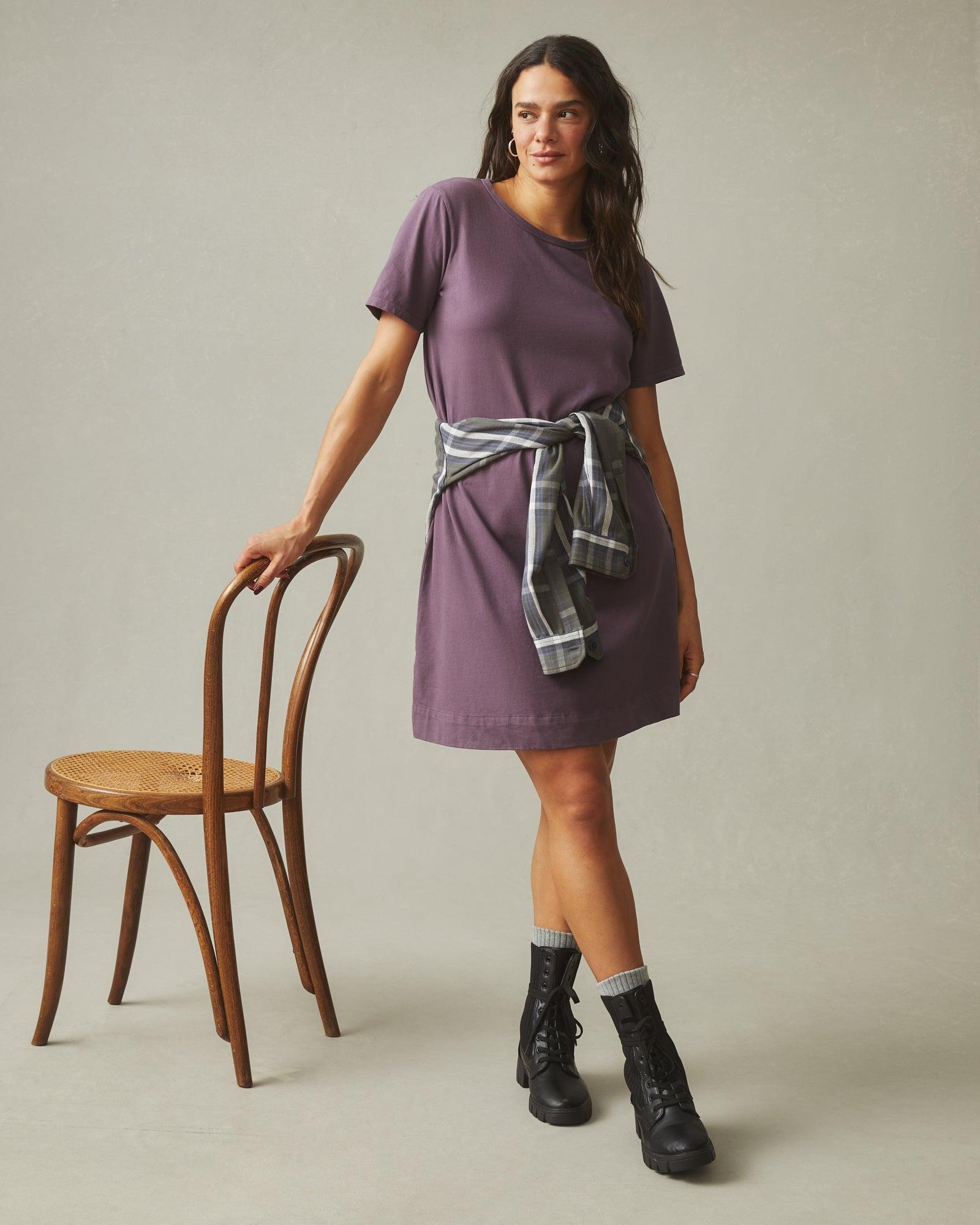 Women's T-Shirt Dress - Black Plum Product Image