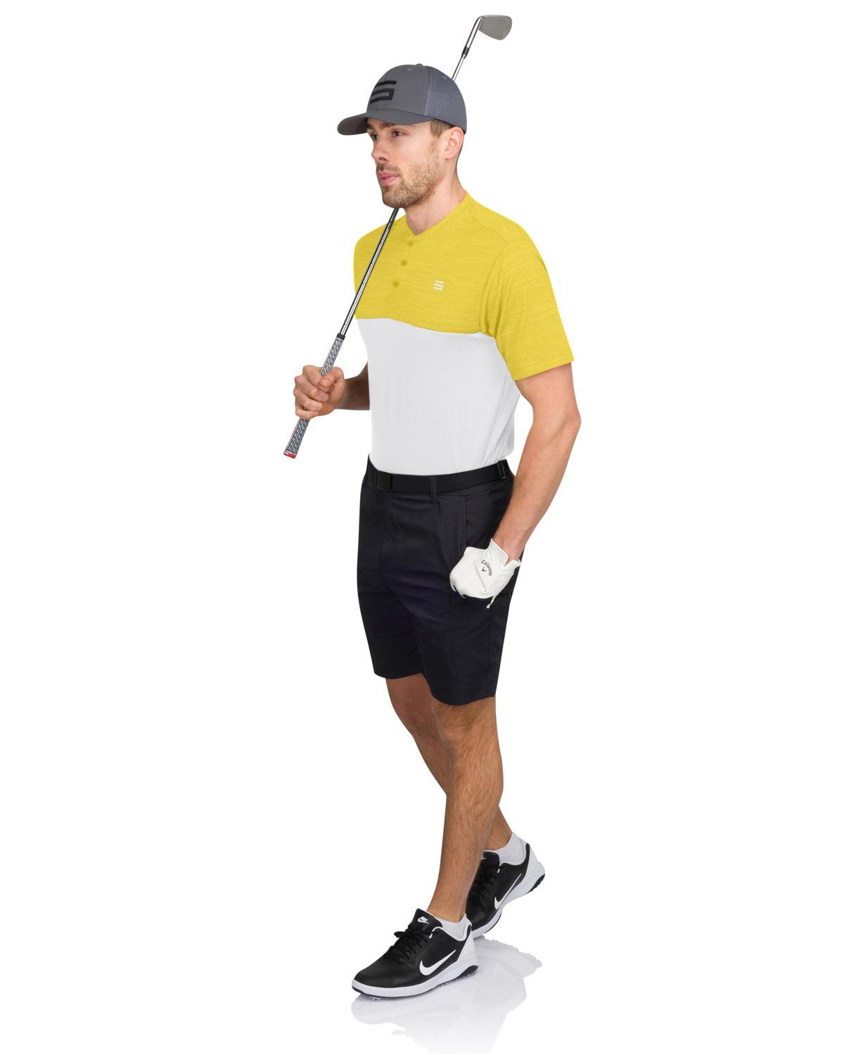 Three Sixty Six Two Tone Collarless Golf Polo Male Product Image