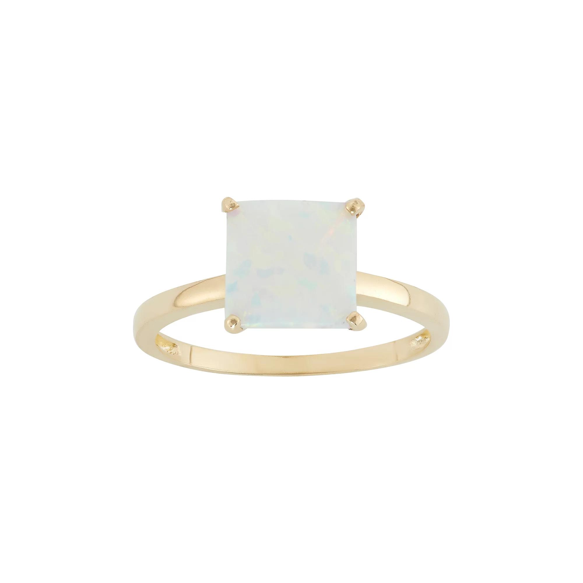 Designs by Gioelli Lab-Created Opal 10k Gold Ring, Women's, Size: 5, White Product Image
