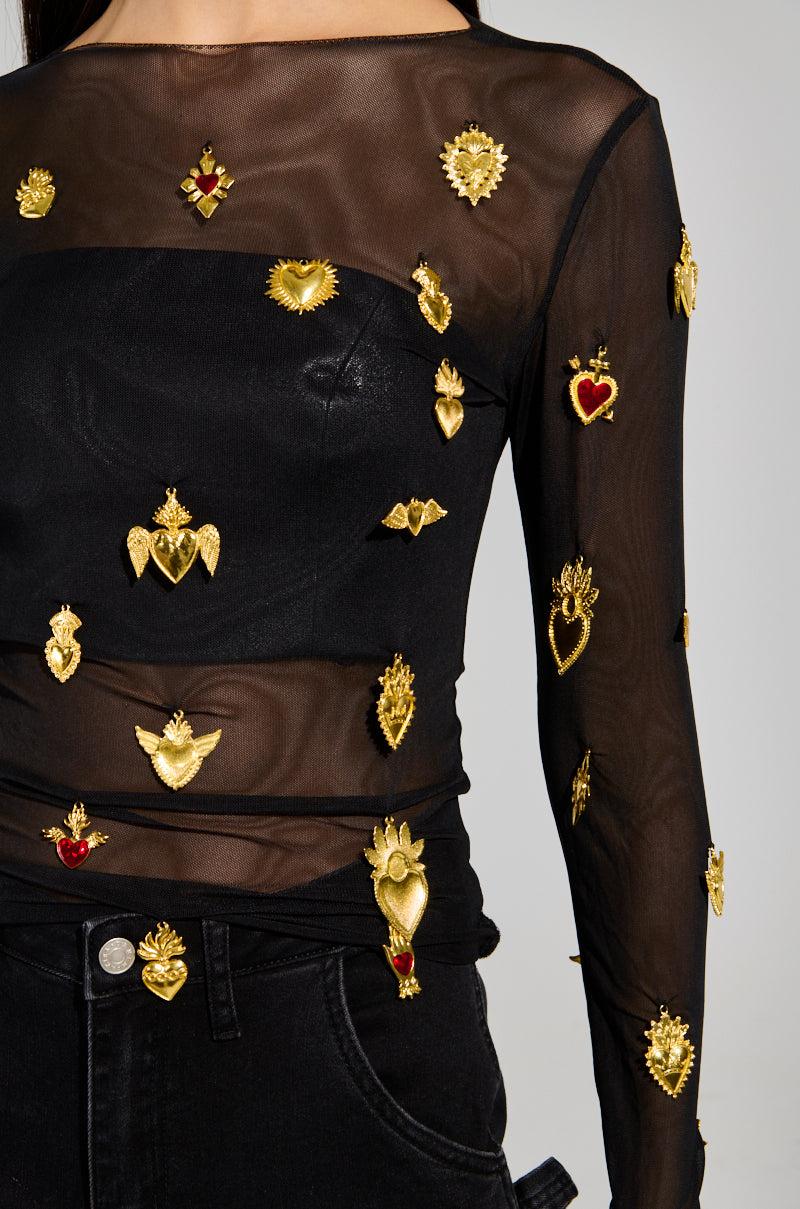 GILDED MESH TOP Product Image