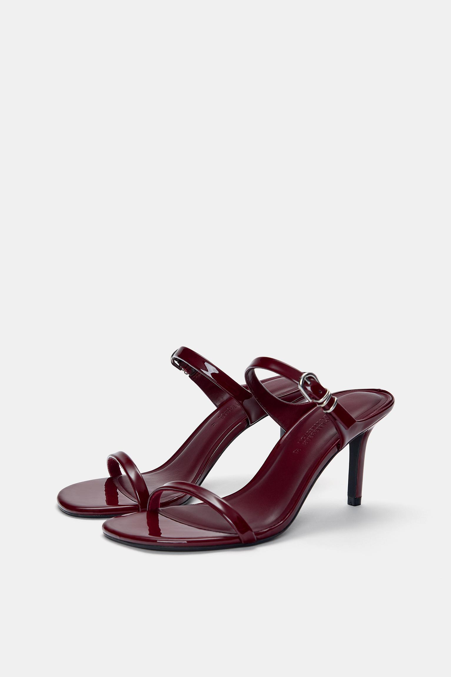 Faux patent leather heeled sandals Product Image