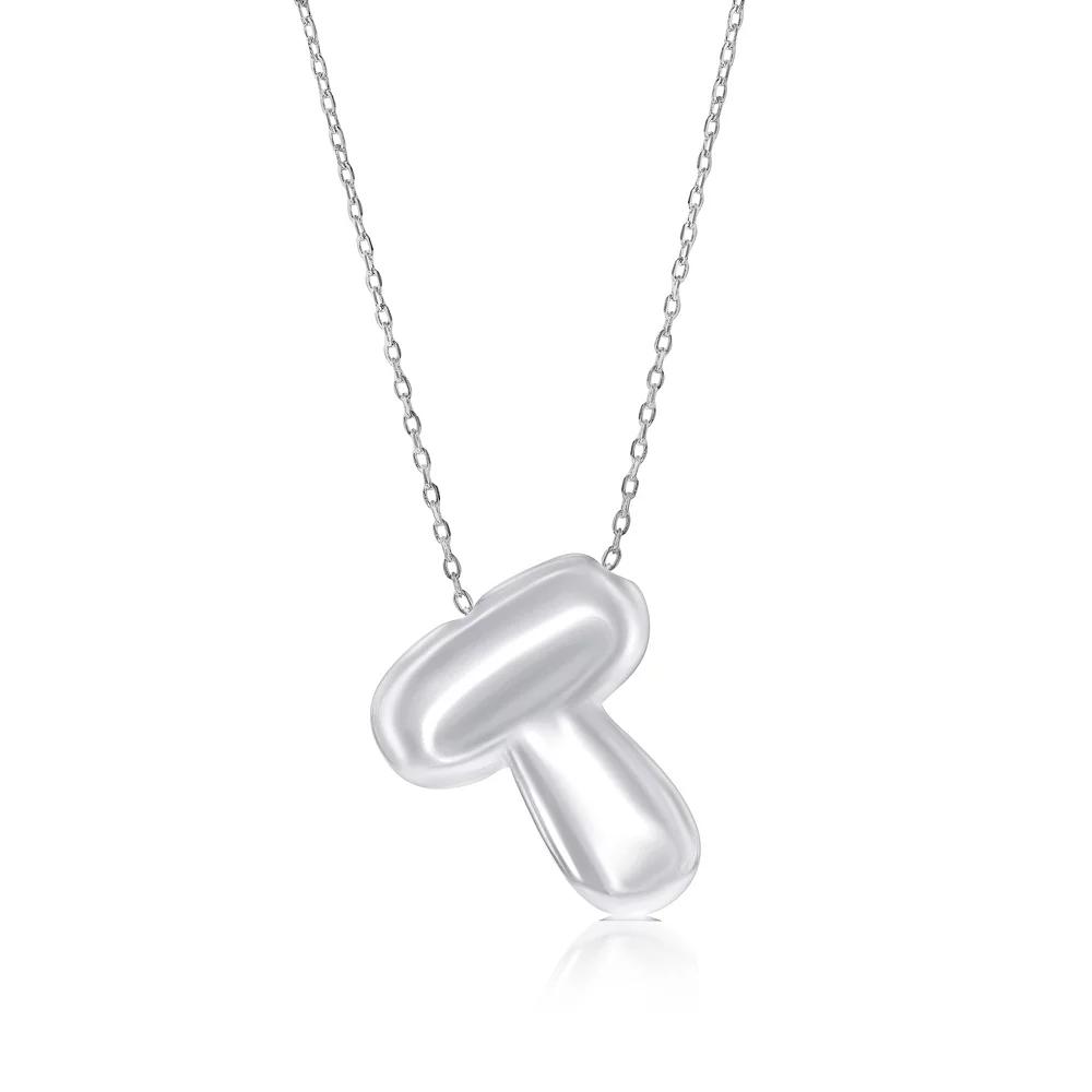 Argento Bella Sterling Silver Bubble Initial Necklace, Women's, Size: 16-18" ADJ, Sterling T Product Image