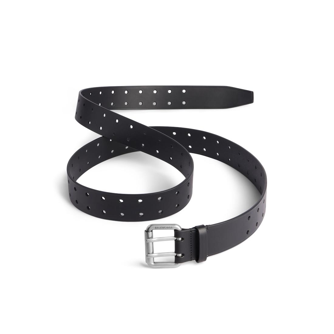 Men's Double Prong Chunky Belt  in Black Product Image