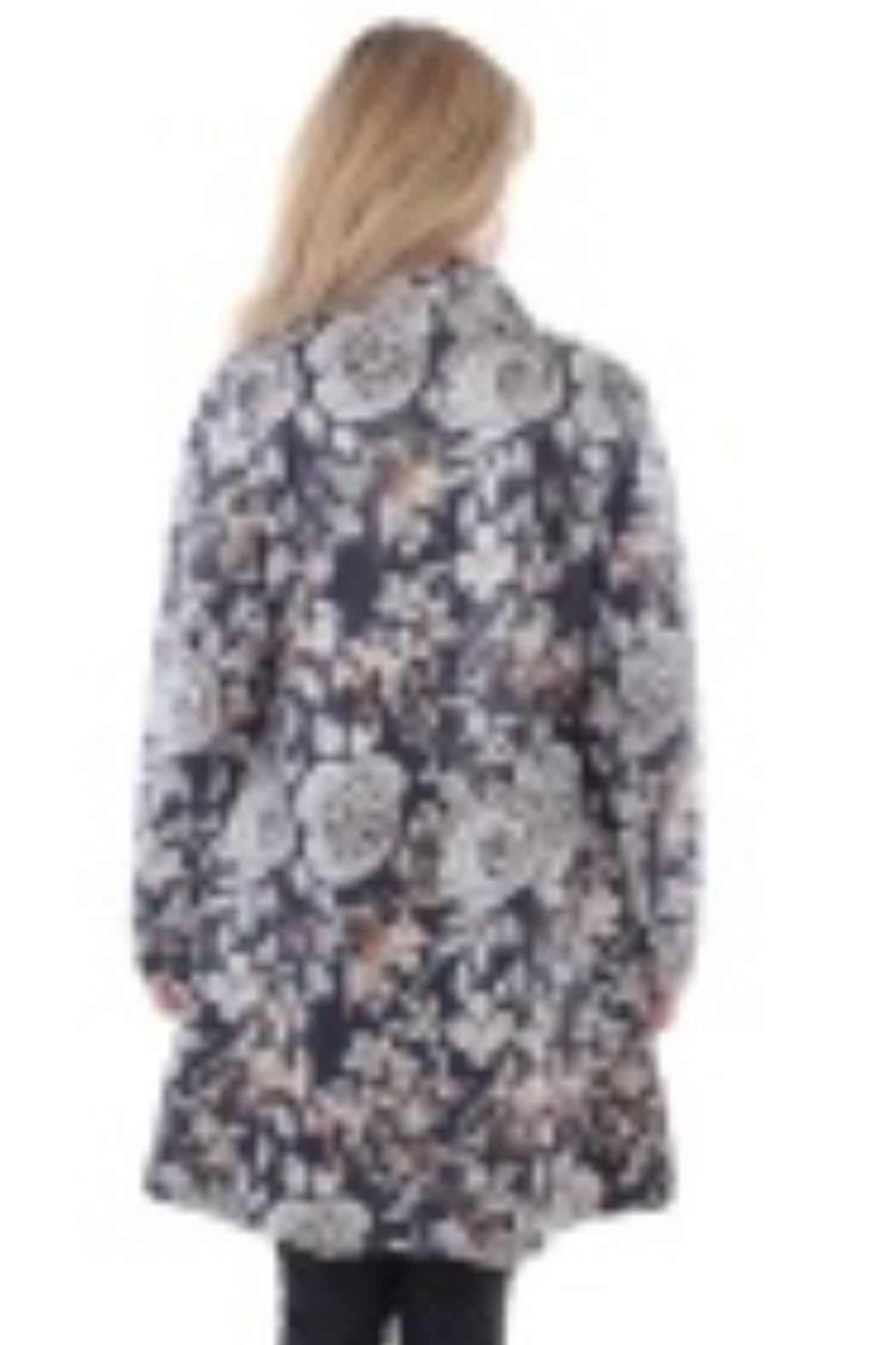 Floral Print Open Front Coat Product Image