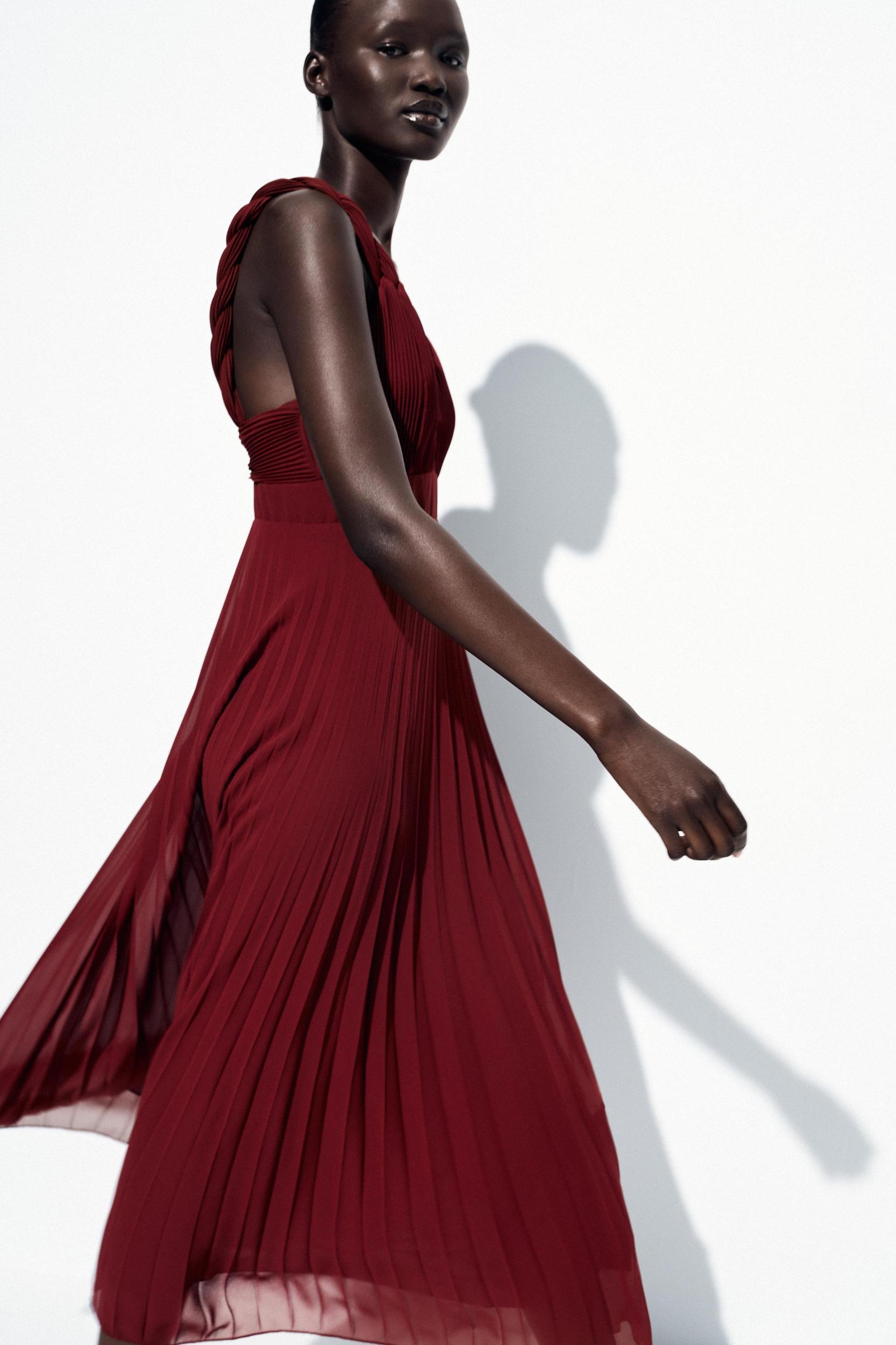 PLEATED MIDI DRESS Product Image