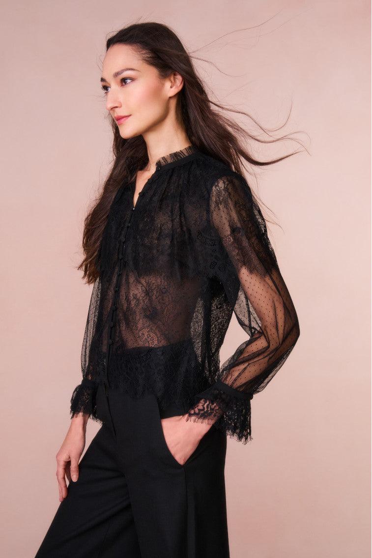 Duquette Sheer Lace Top - IVORY Product Image