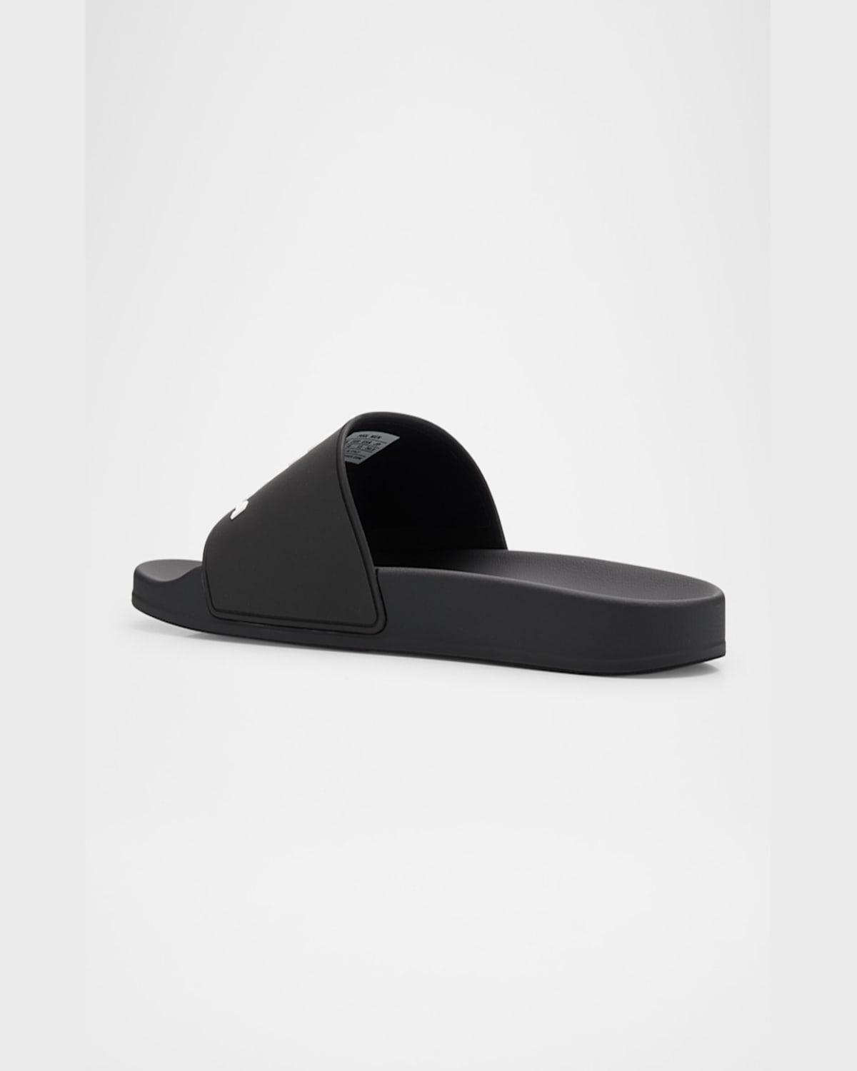BALENCIAGA Rubber Slide Sandals For The Pool Men In Black White Product Image
