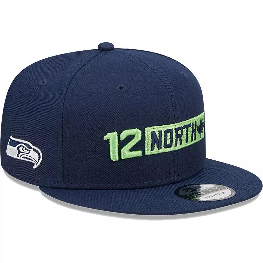 Men's New Era College Navy Seattle Seahawks 12 North Collection Snapback Hat, Blue Product Image