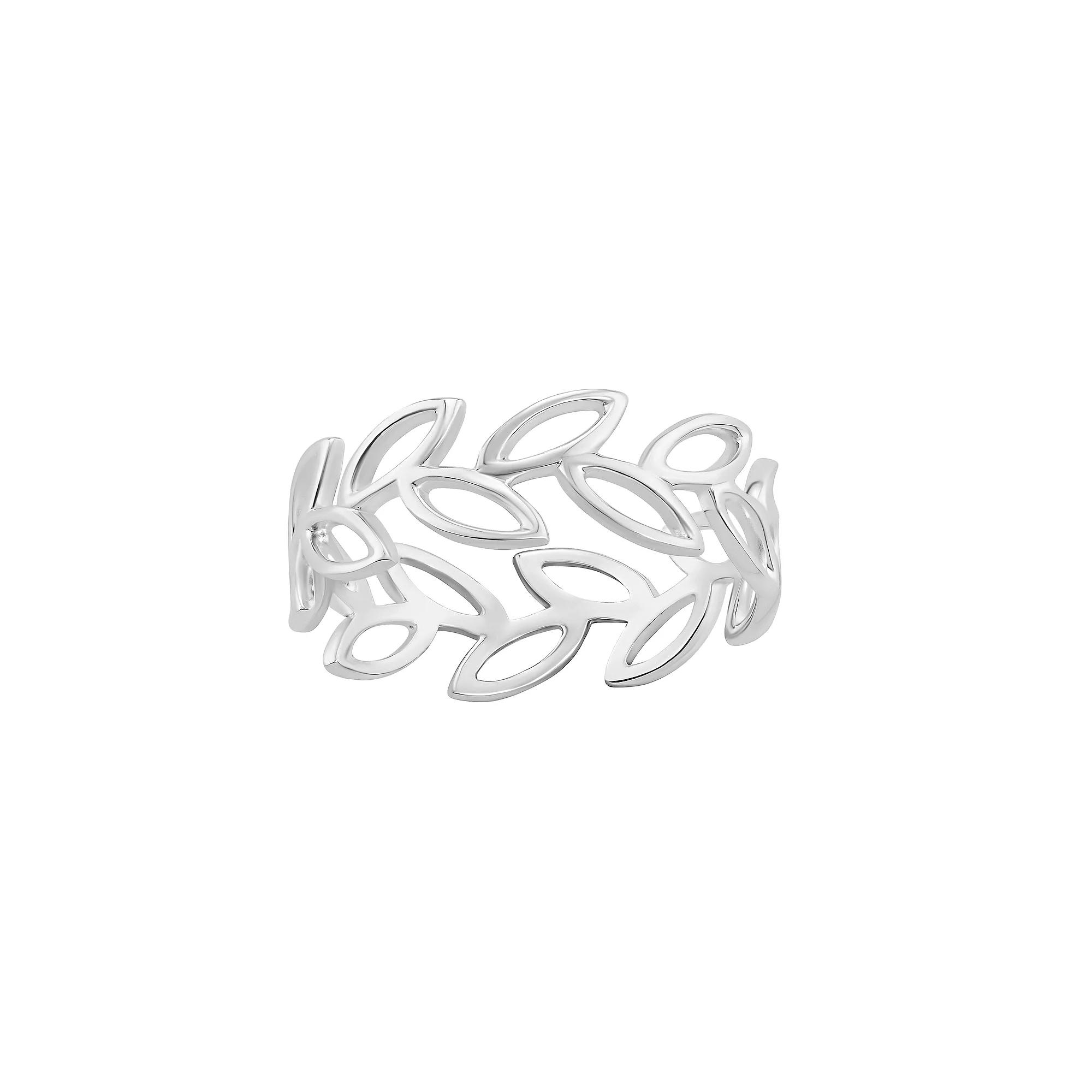 PRIMROSE Sterling Silver Cutout Leaf Band Ring, Women's, Size: 8 Product Image