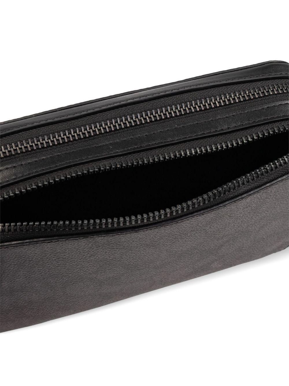 zipped leather messenger bag Product Image