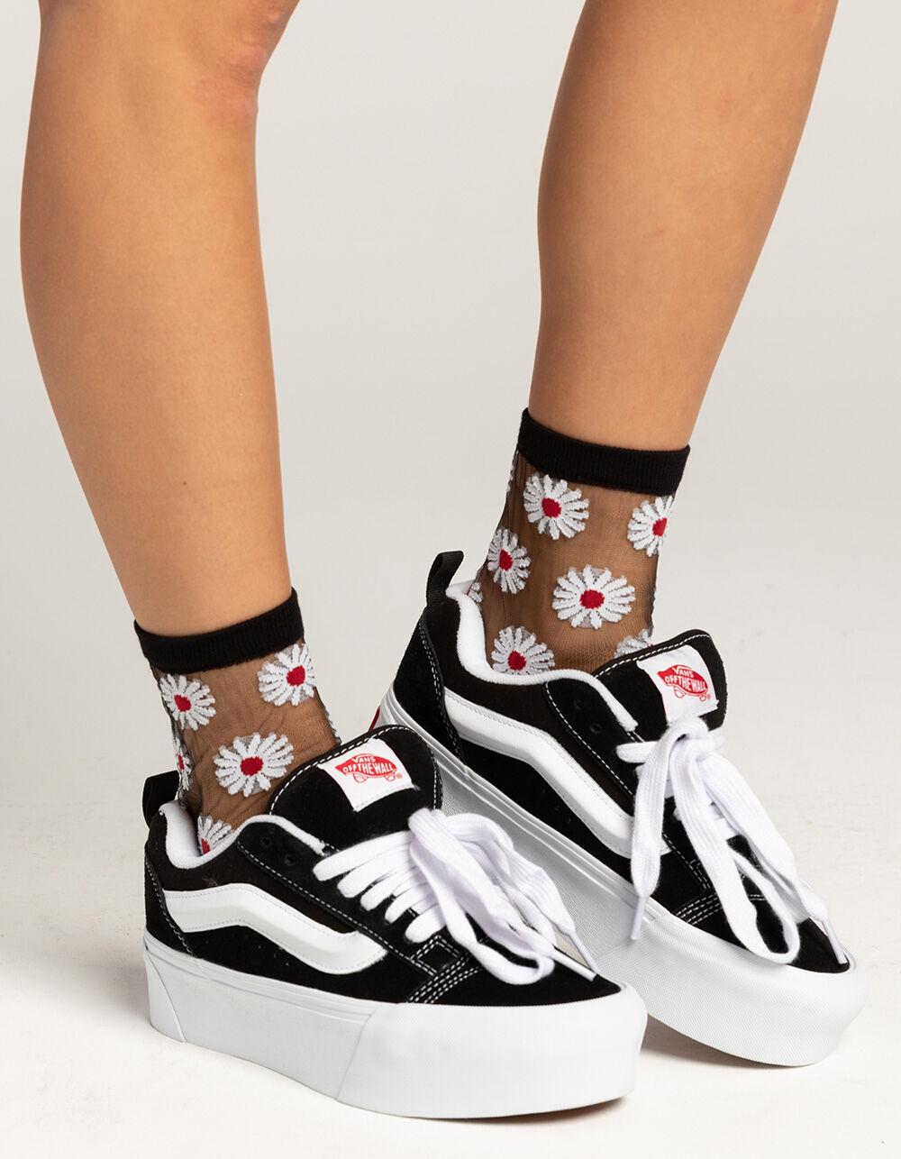 MEMOI Daisy Womens Sheer Anklet Socks - WHITE COMBO Product Image