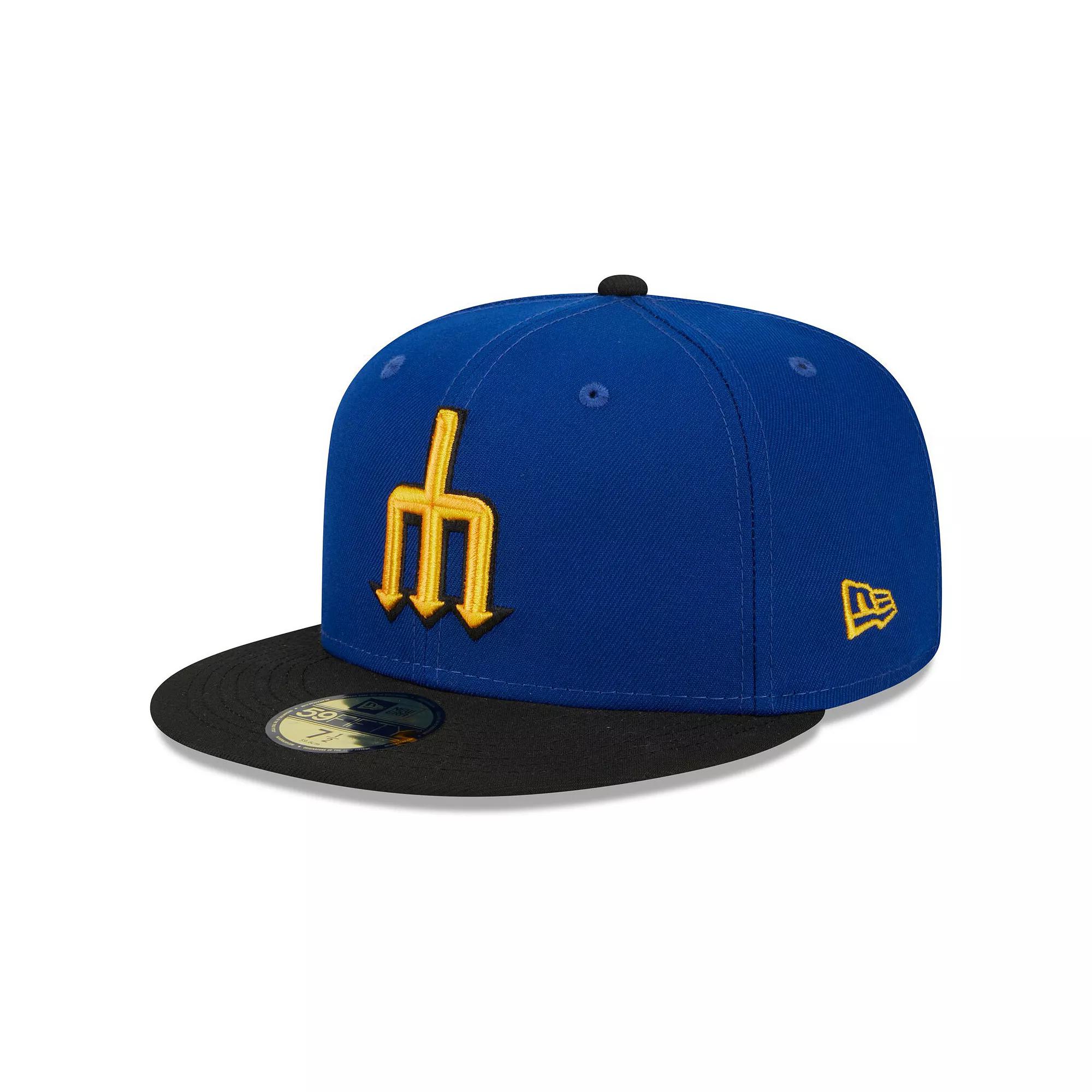 Men's New Era Royal/Black Seattle Mariners 2023 City Connect 59FIFTY Fitted Hat,  Product Image