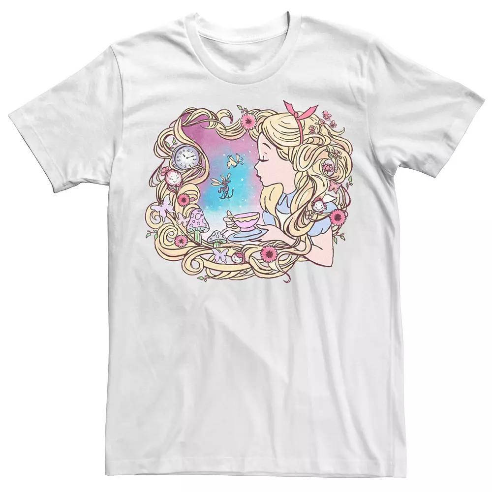 Disney's Alice In Wonderland Alice Dream Neon Vintage Men's Tee, Size: Large, White Product Image