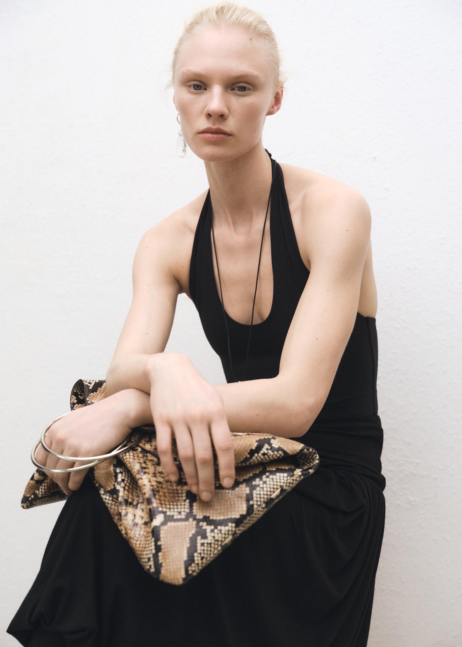 Open-back halter bodysuit - Women | MANGO USA Product Image