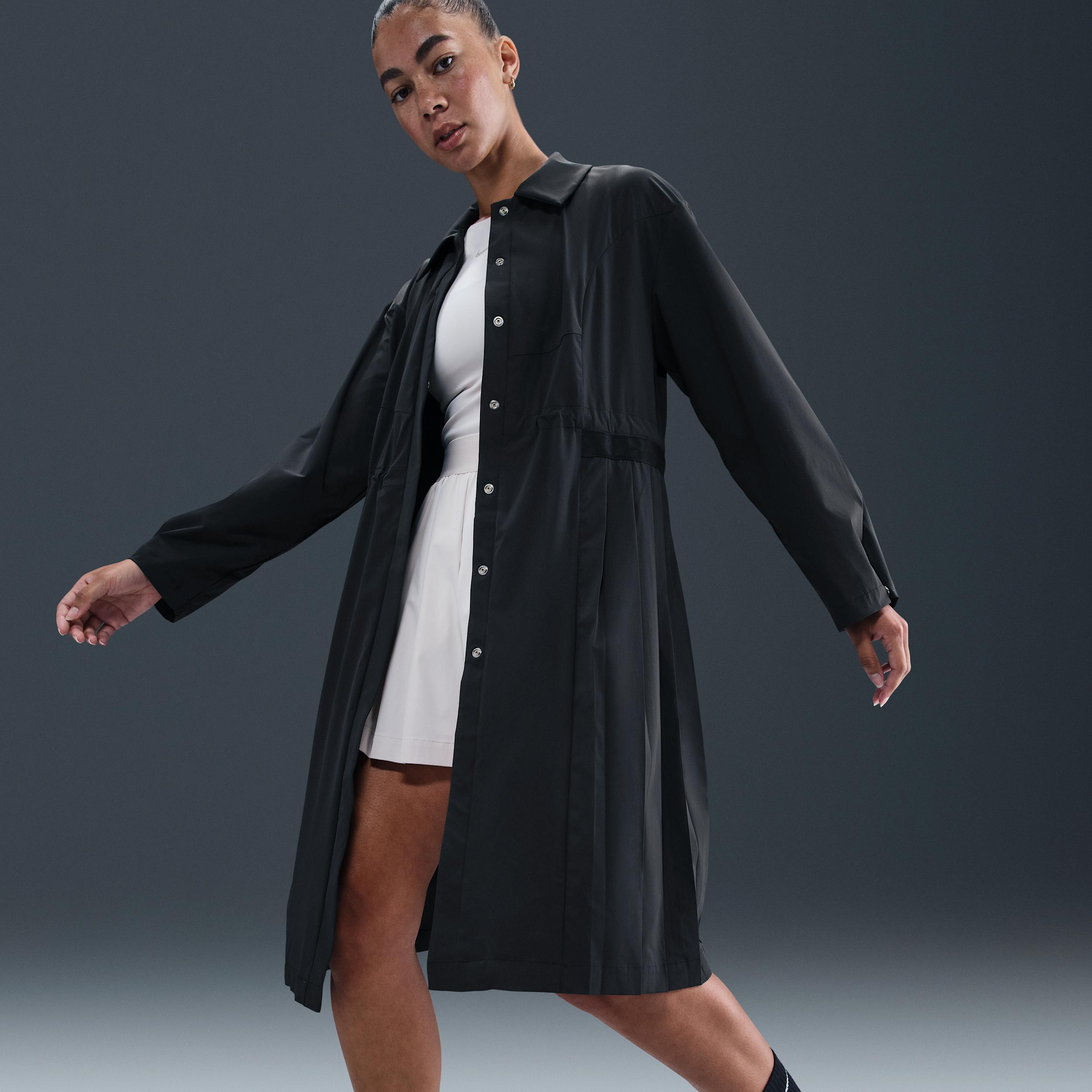 Nike Womens 24.7 PerfectStretch Dri-FIT Oversized Trench Coat | HV3627-010 Product Image