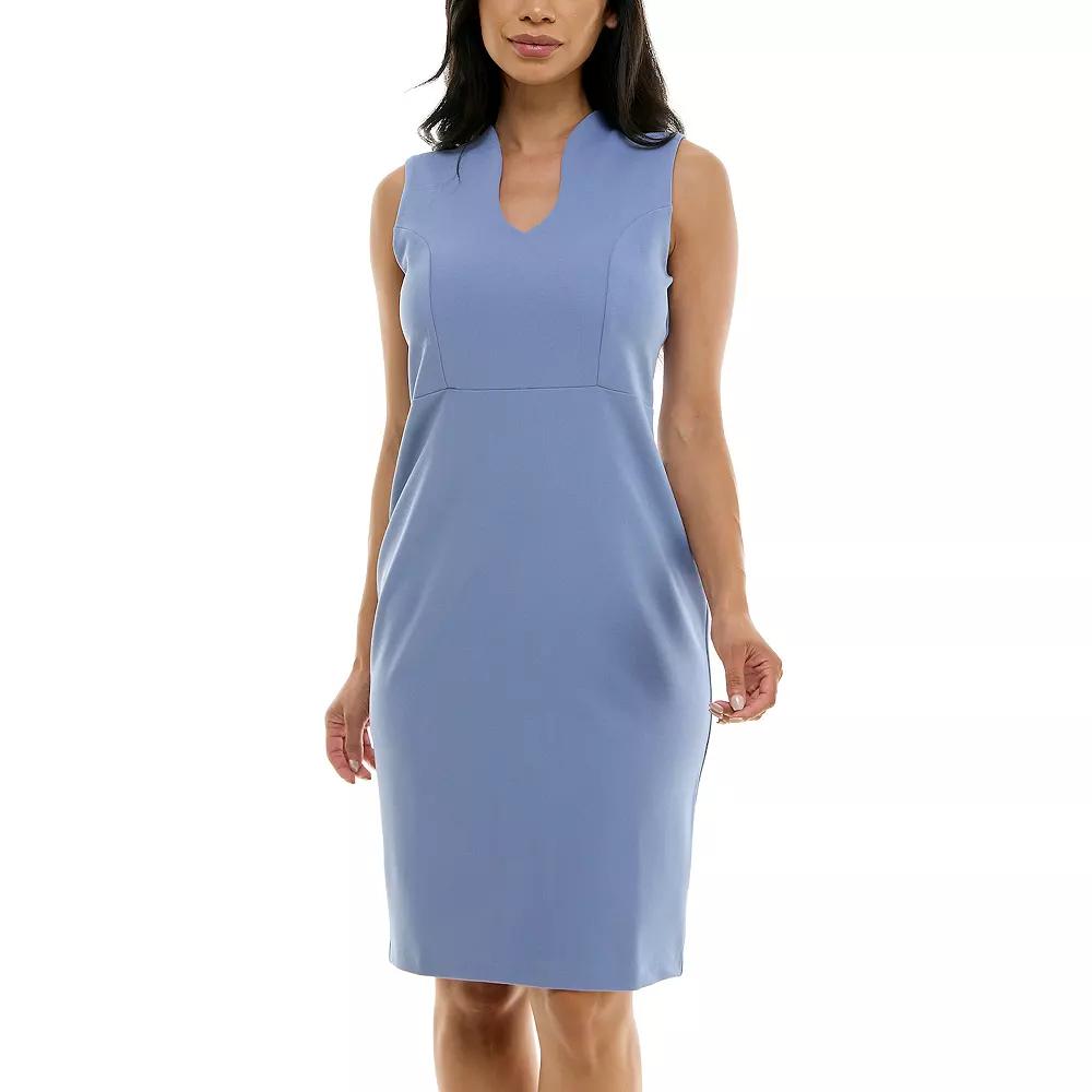 Women's Nina Leonard U-Neck Midi Sheath Dress,  Product Image
