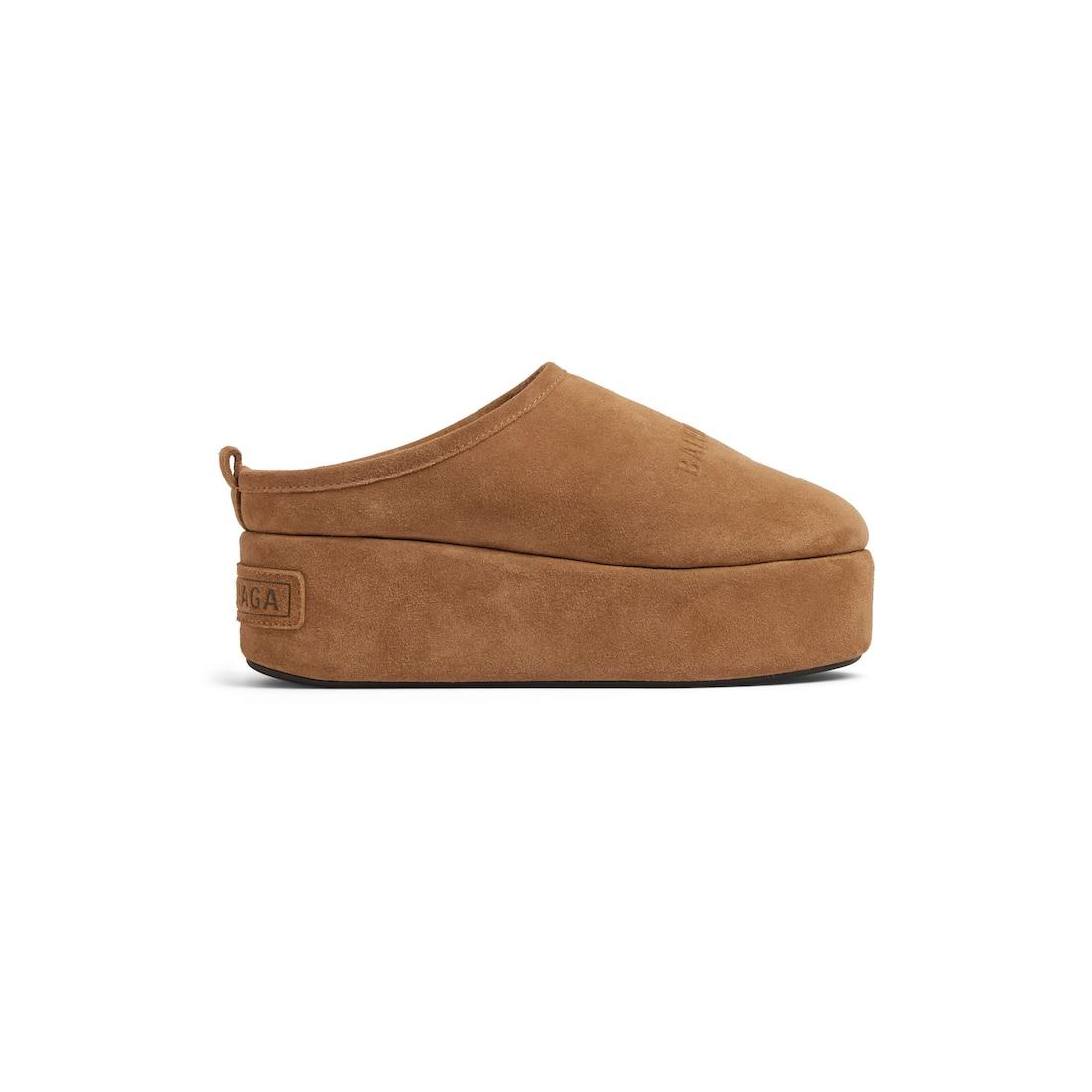 Women's Alaska Soft Platform Mule in Brown/white Product Image