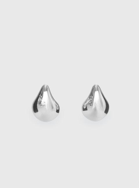 Dazzling Teardrop Earrings Silver Product Image