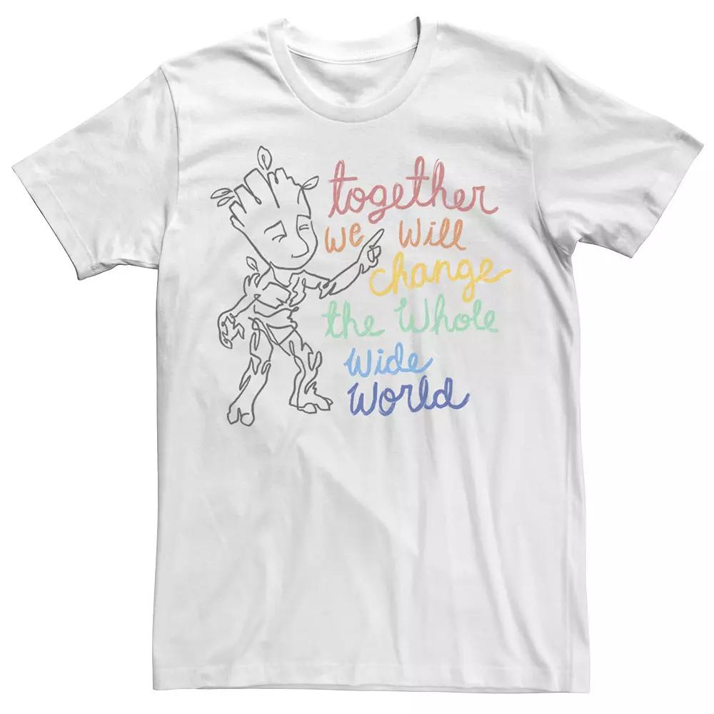 Men's Marvel Groot Together We Will Change The Whole Wide World Tee,  Product Image