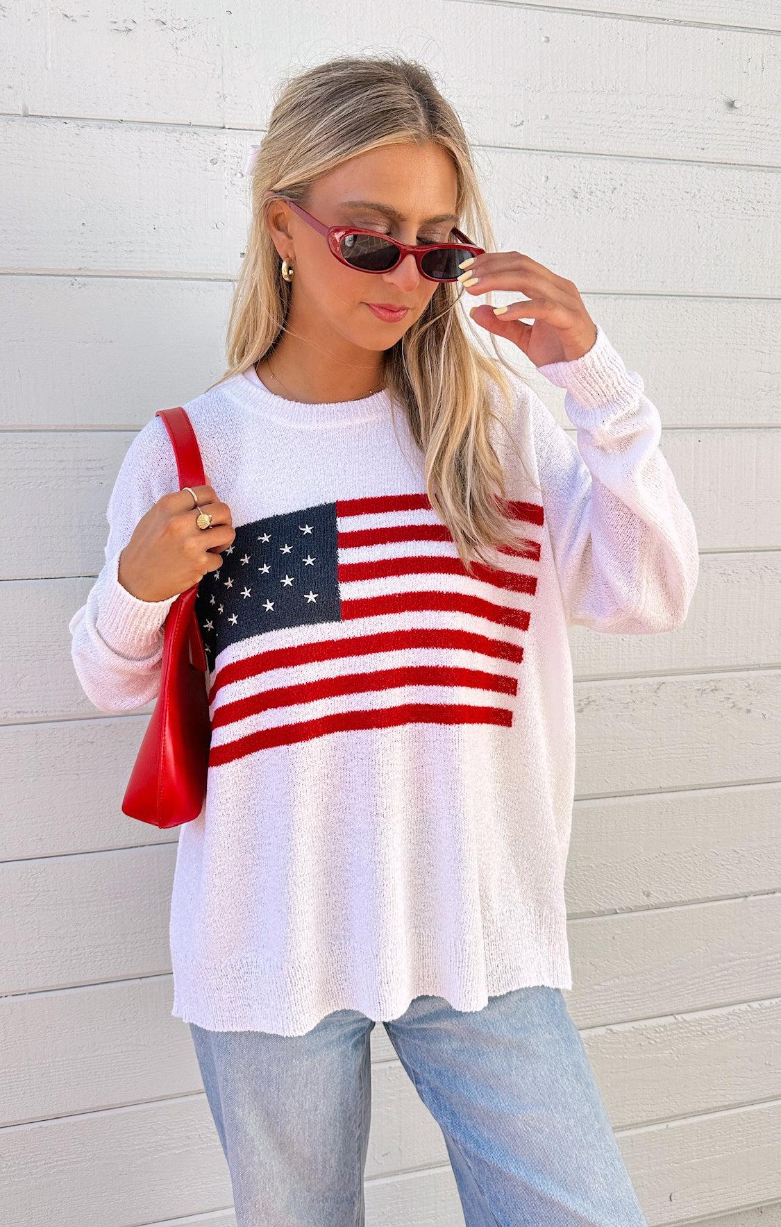Woodsy Sweater ~ American Flag Knit Product Image