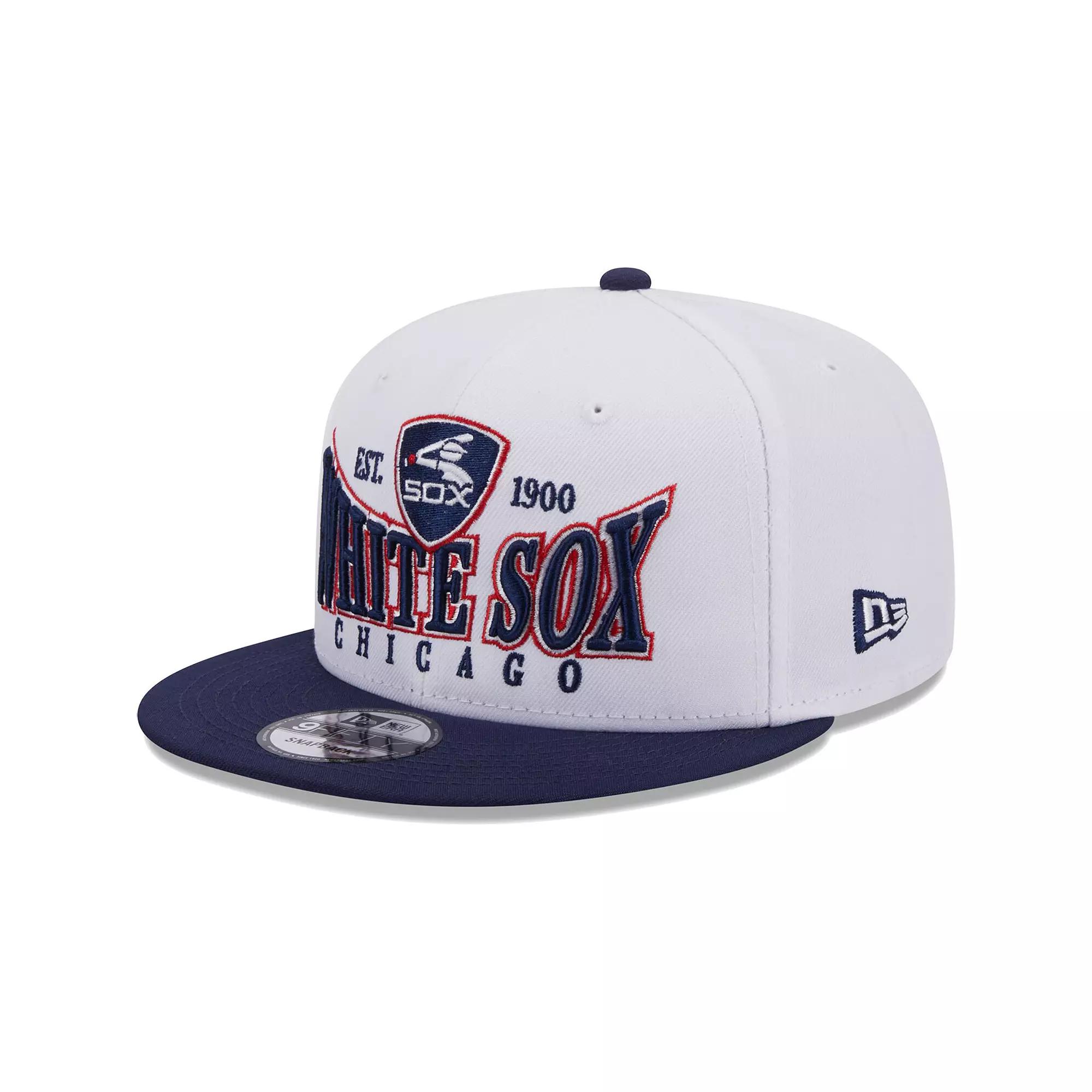 Men's New Era White/Navy Chicago White Sox Crest 9FIFTY Snapback Hat Product Image
