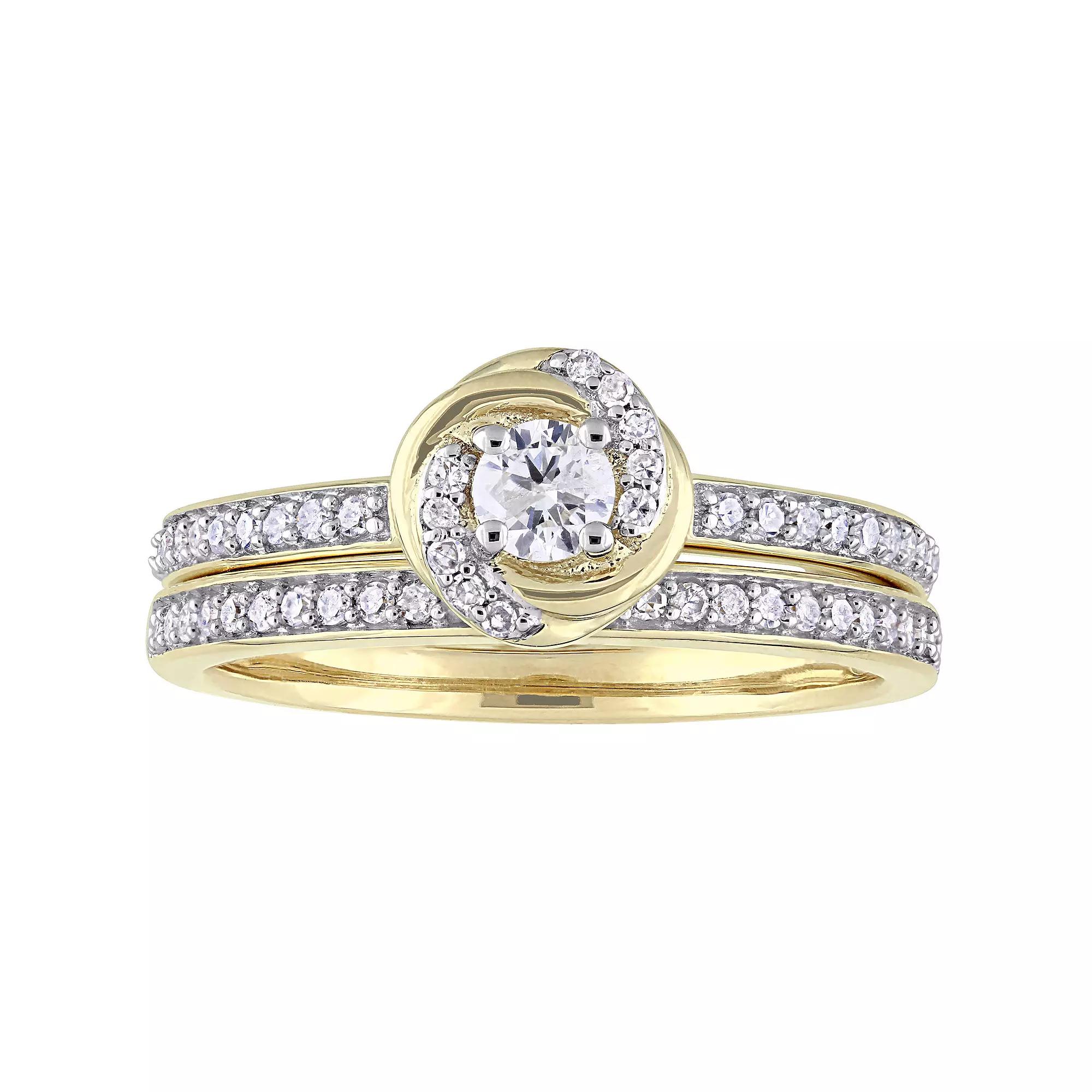 Stella Grace 10k Gold 1/2 Carat T.W Diamond Engagement Ring Set, Womens Product Image
