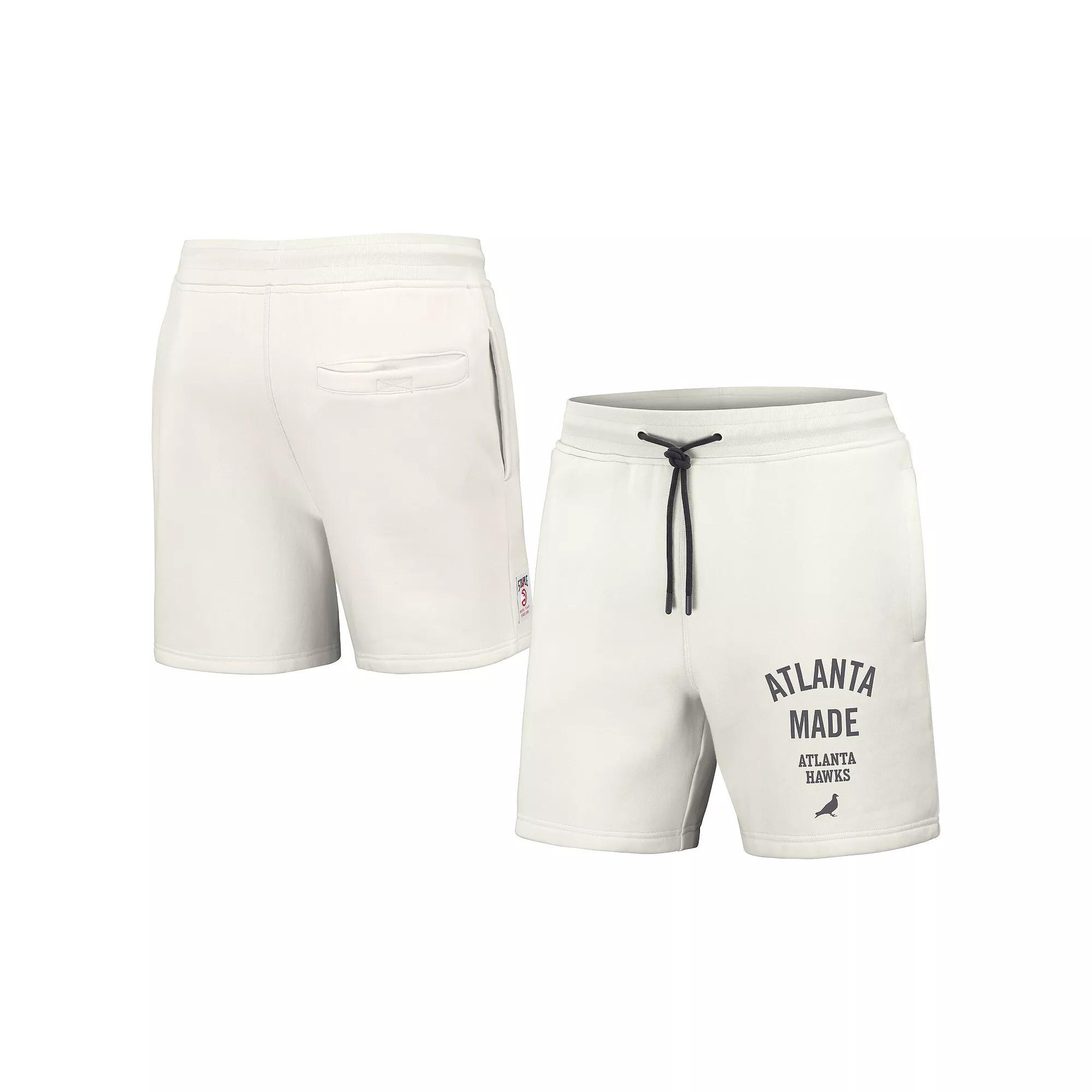 Men's NBA x Staple Cream Atlanta Hawks Heavyweight Fleece Shorts,  Product Image