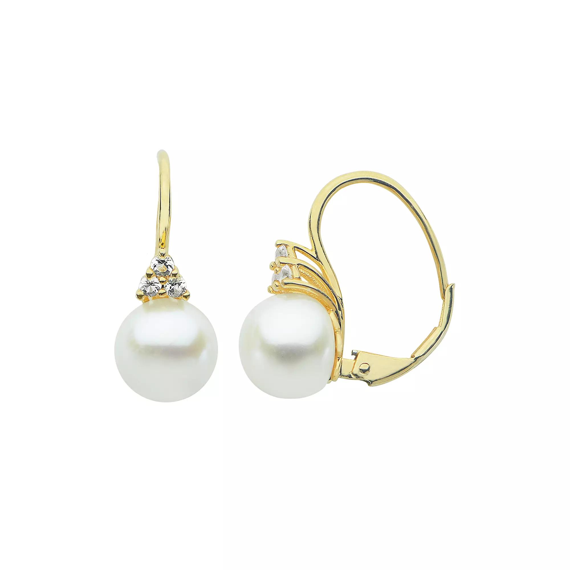 PearLustre by Imperial 14k Gold Over Silver Freshwater Cultured Pearl Drop Earrings, Women's, Gold Tone Product Image