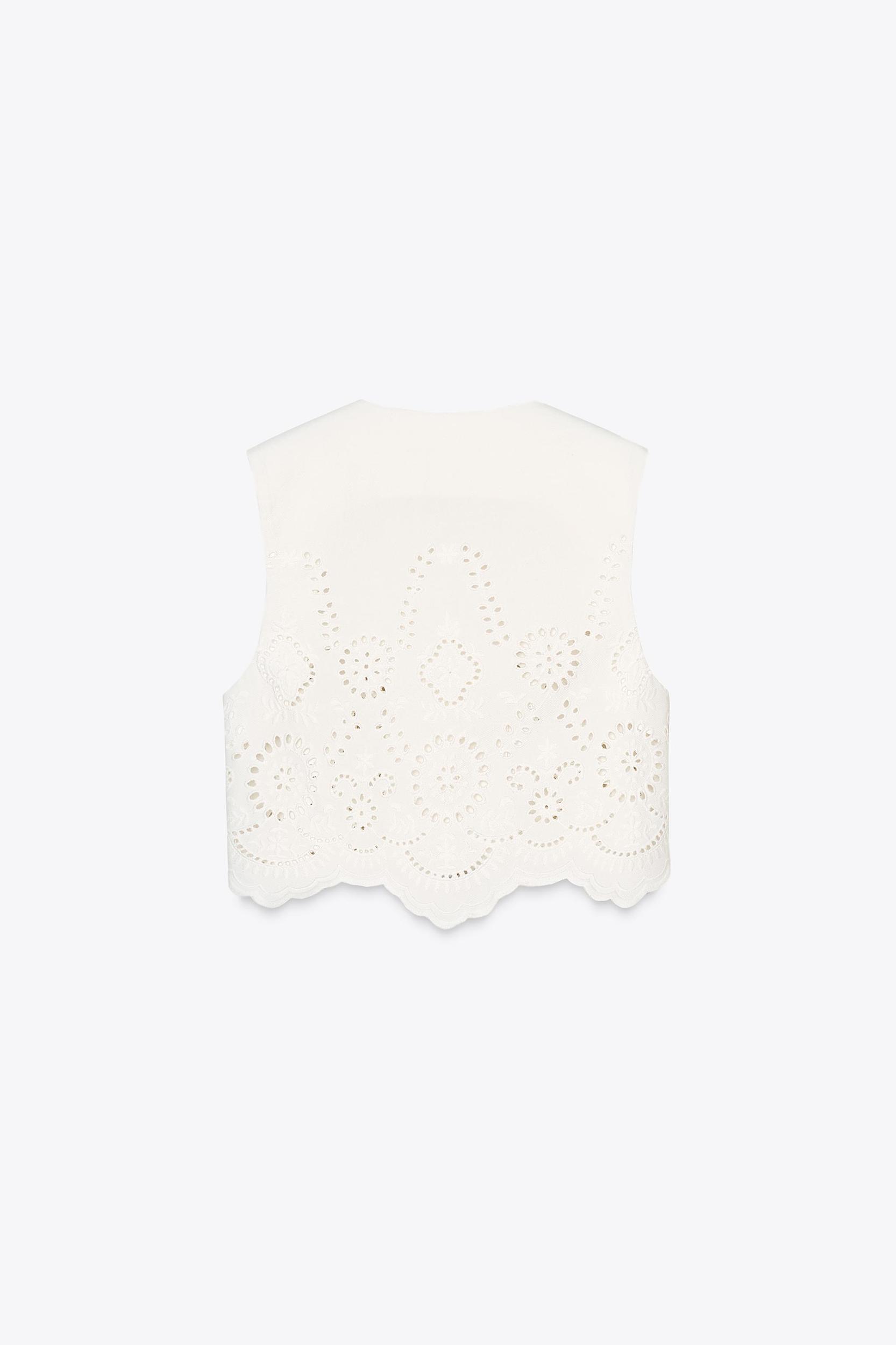 EMBROIDERED EYELET VEST TOP Product Image