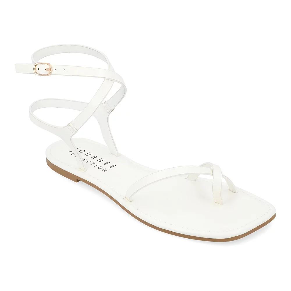 Journee Charra Women's Strappy Sandals, Size: 10, White Product Image
