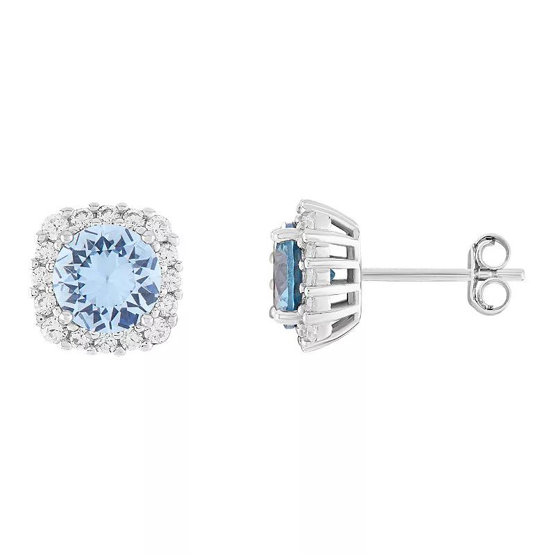 Celebration Gems 14k White Gold Gemstone & Diamond Accent Stud Earrings, Women's, Tanzanite Product Image