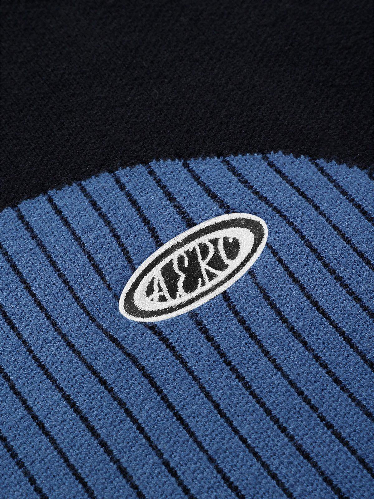 Aelfric Eden Color Blocking Stripe Turtleneck Cardigan Product Image