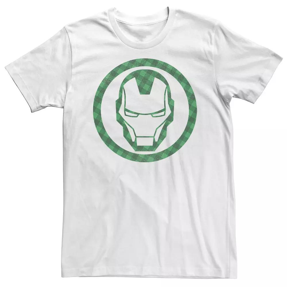 Men's Marvel St. Patrick's Day Iron Man Plaid Logo Tee,  Product Image