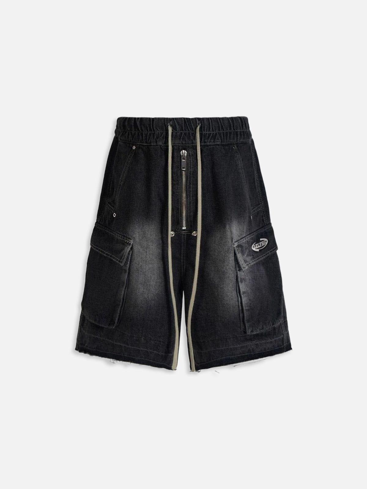 Aelfric Eden Drawstring Decorative Zipper Jorts Product Image