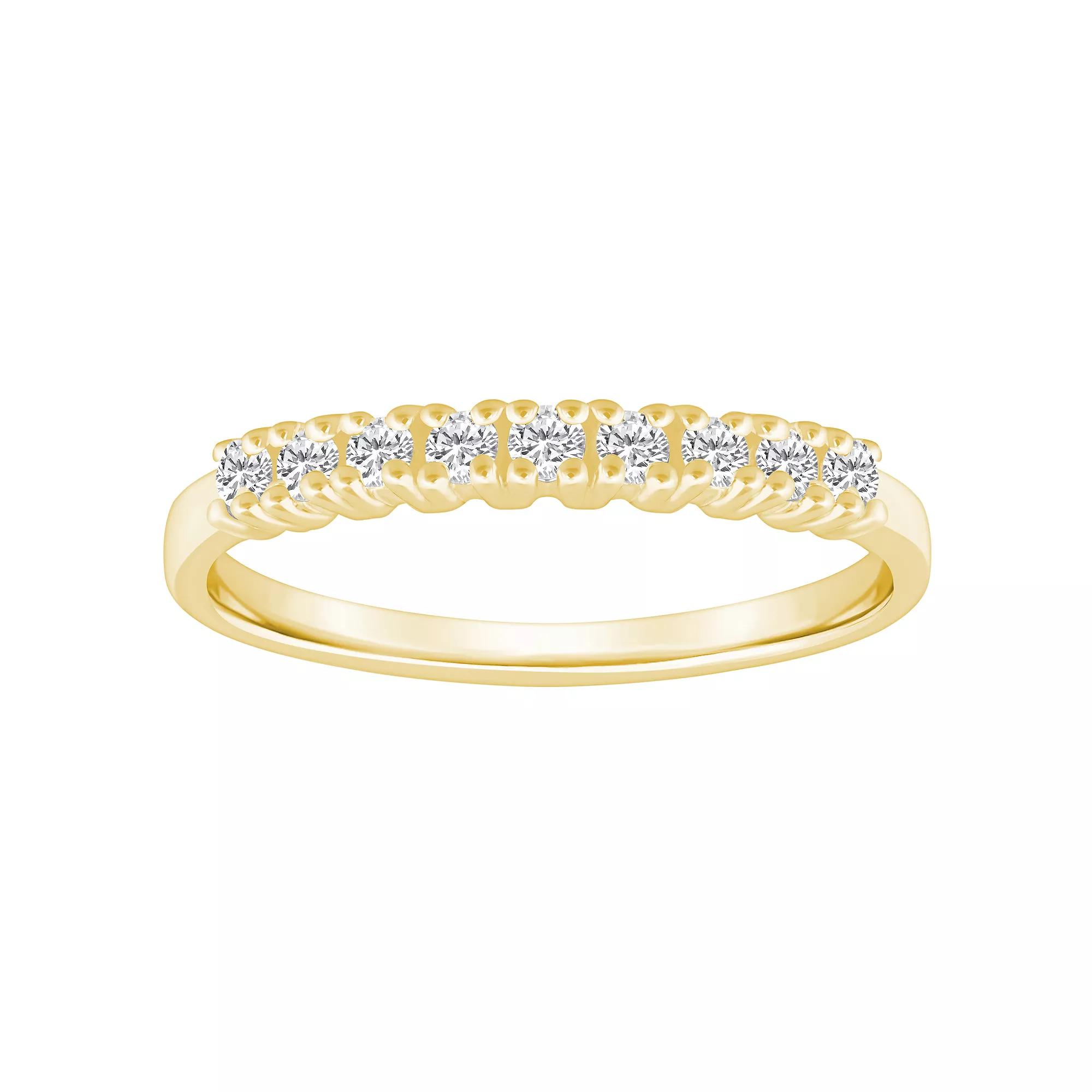 Alyson Layne 14k Gold 1/4 Carat T.W. Diamond 9-Stone Wedding Ring, Women's, Size: 6, Yellow Product Image