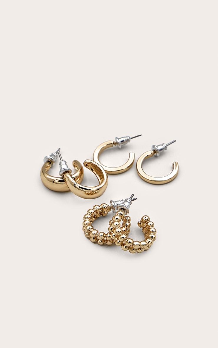 Gold Assorted Mini Huggie Multipack Hoop Earrings Product Image