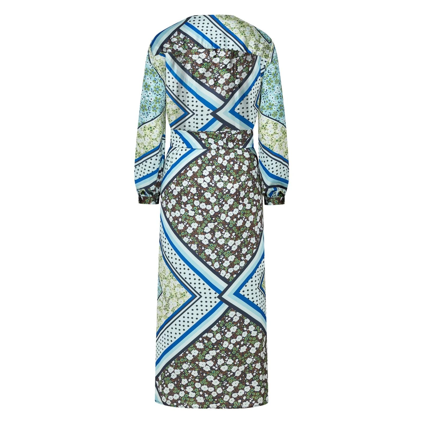 Alida Green Scarf Print Maxi Dress Product Image