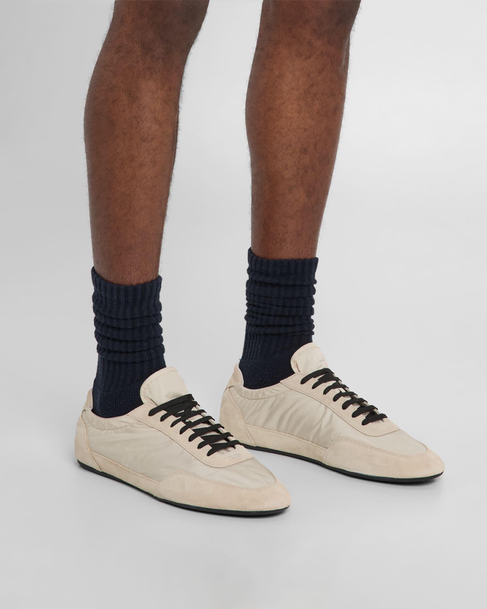 Men's Collapse Nylon and Suede Low-Top Sneakers Product Image