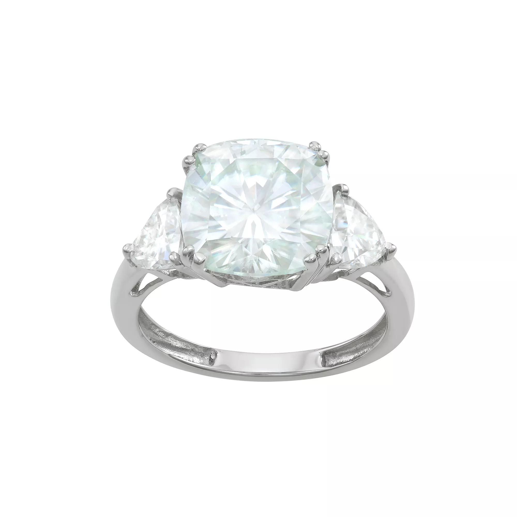 Charles & Colvard 14k White Gold 5 Carat T.W. Lab-Created Moissanite 3-Stone Ring, Women's, Size: 6, 14k Whgold Product Image